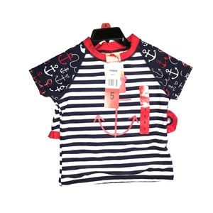 NWT Girls Tommy Bahama Rash Guard Swimsuit